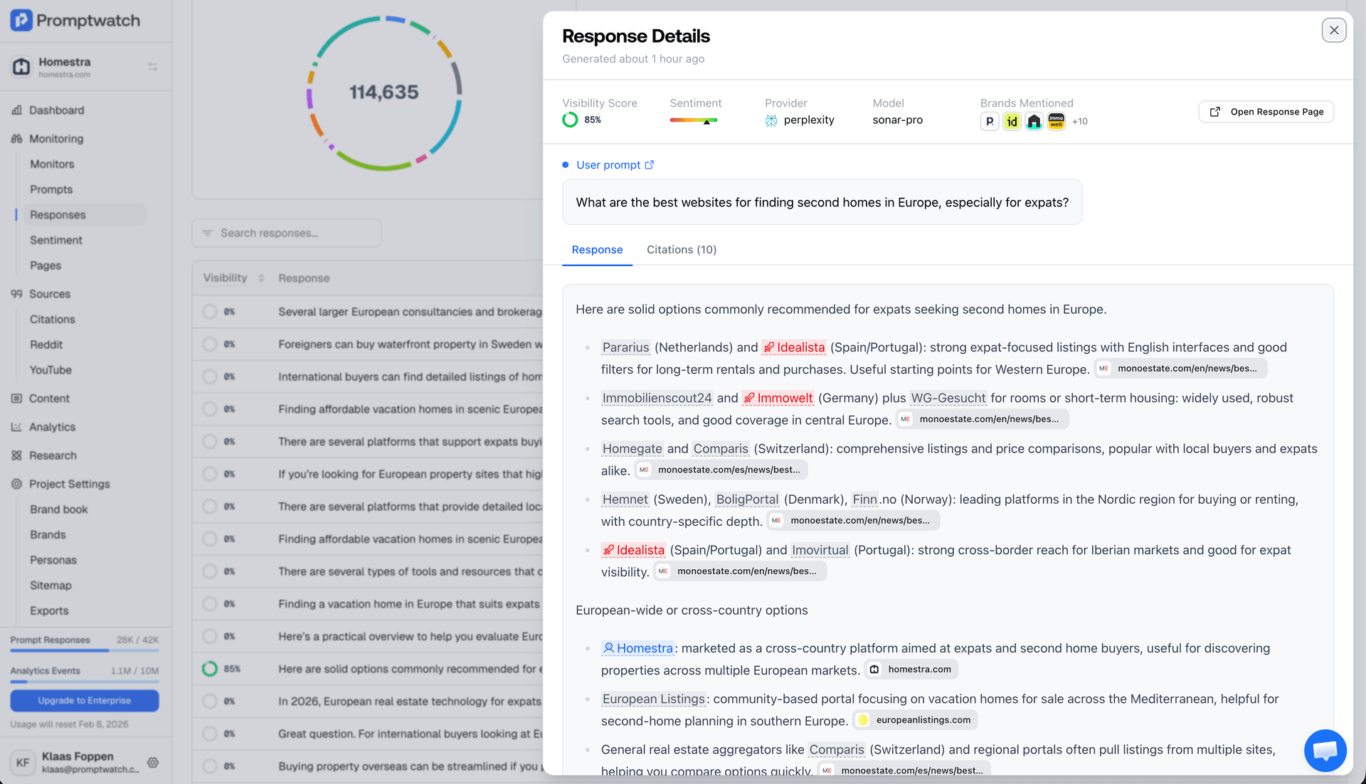 Screenshot for Brand Highlighting in Responses