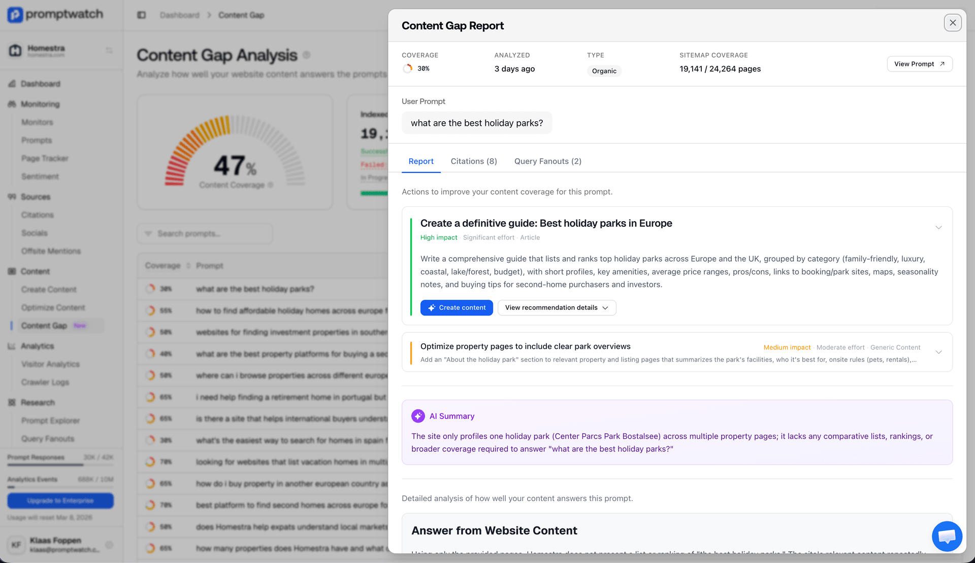 Screenshot for Create & Optimize Content from Content Gaps