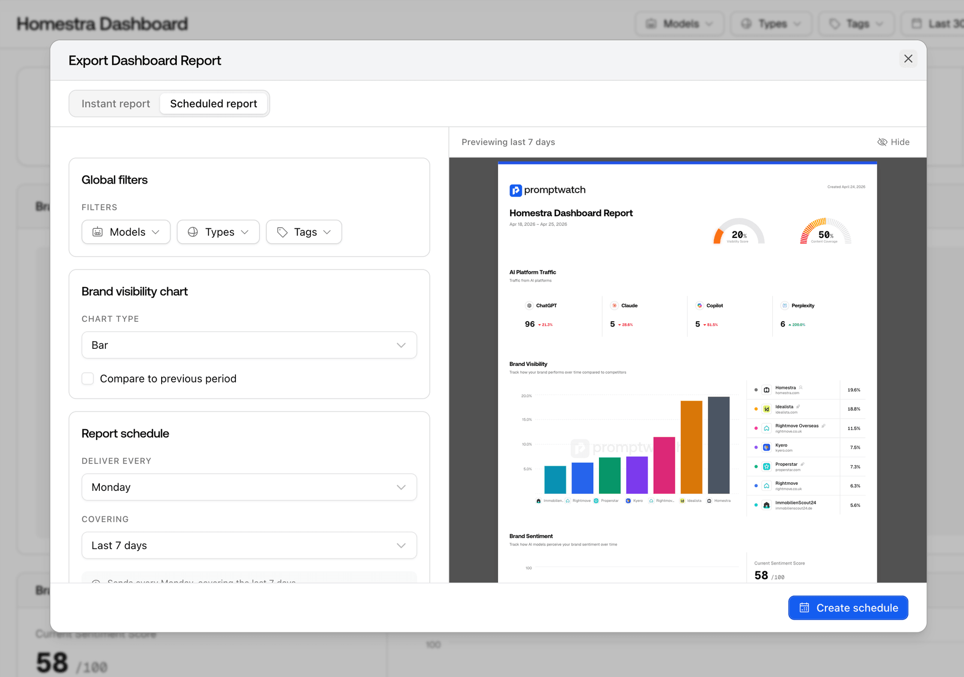Screenshot for Scheduled PDF Reports Available to Everyone