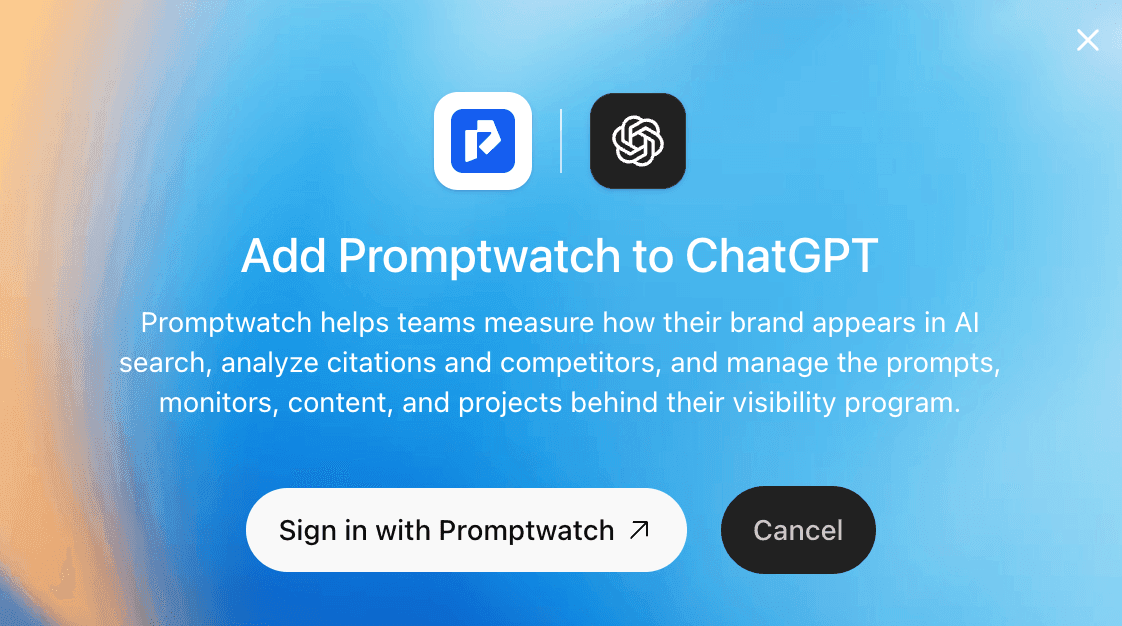 Screenshot for Promptwatch in the ChatGPT Plugin Store
